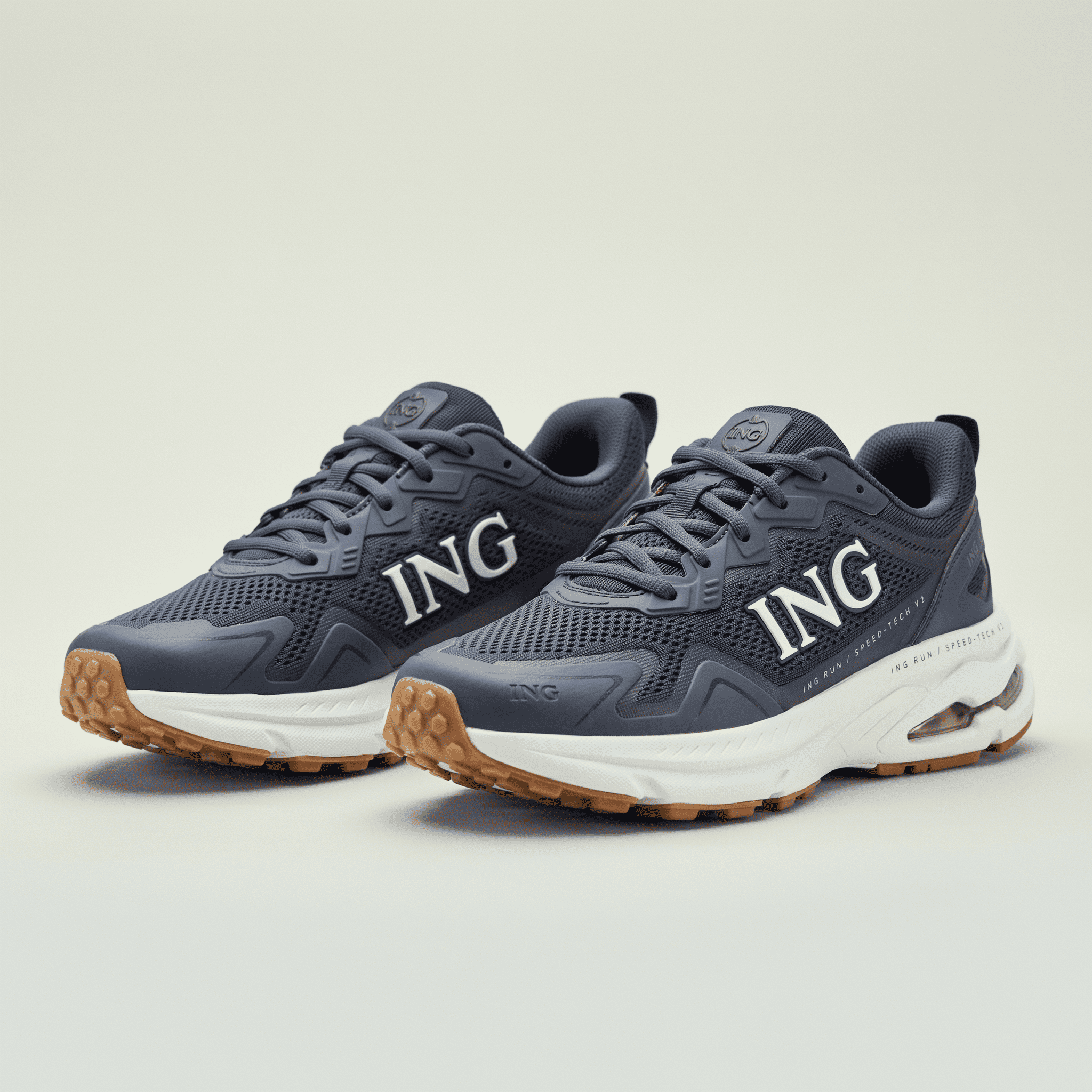 ING navy running sneakers